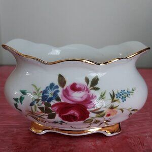 Royal Albert Bone China Rose Pattern Open Sugar Bowl/Candy or Trinket Dish